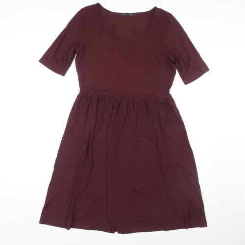 Marks and Spencer Women's Purple Scoop Neck Dress Size 10