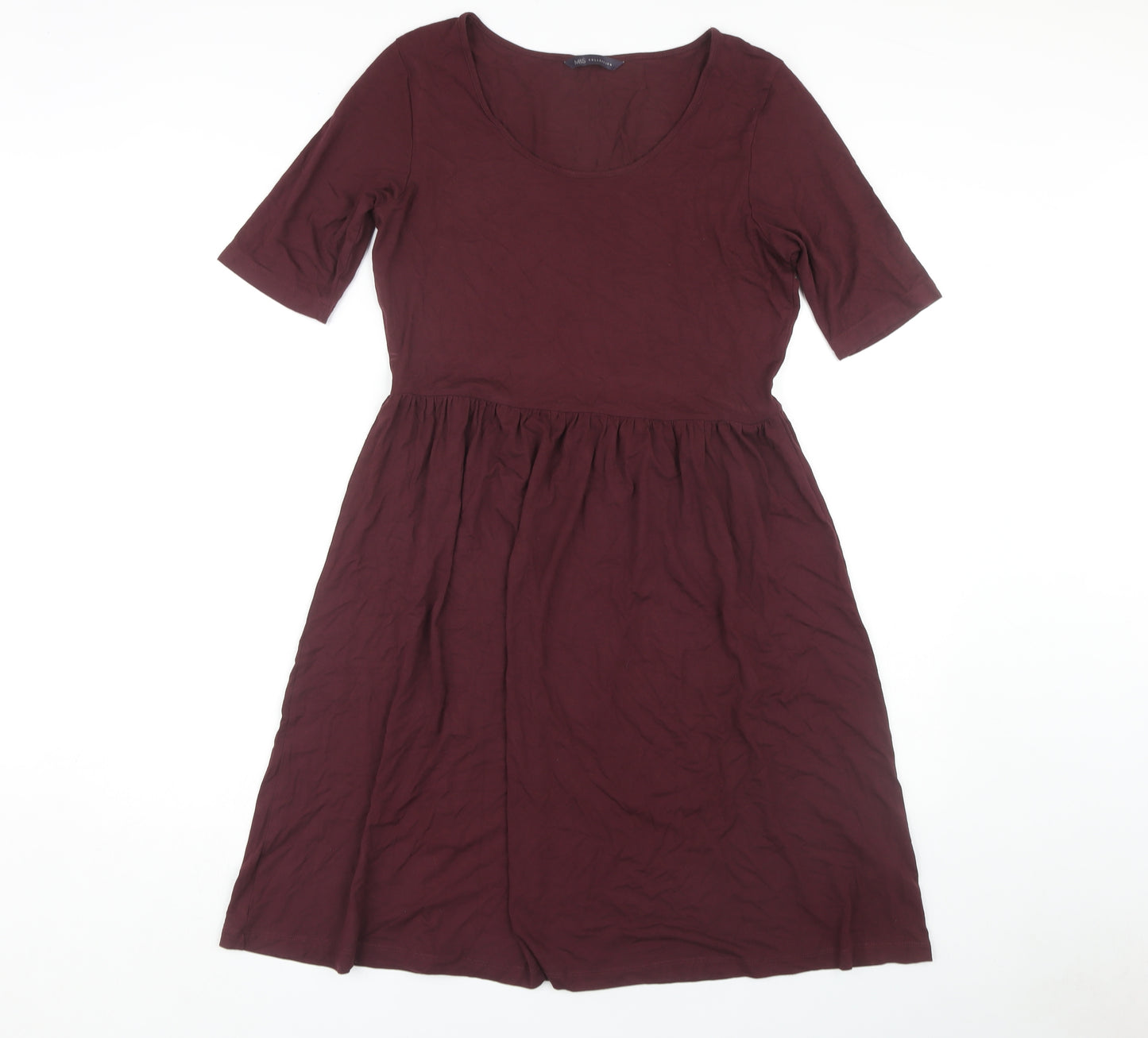 Marks and Spencer Women's Purple Scoop Neck Dress Size 10