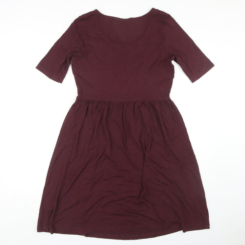 Marks and Spencer Women's Purple Scoop Neck Dress Size 10