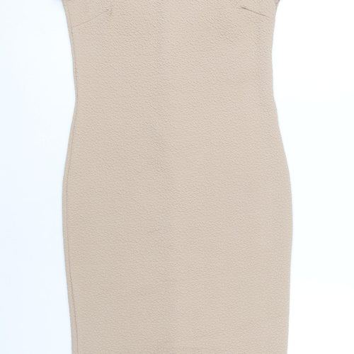 River Island Women’s Beige Sheath Knee Length Dress Size 12
