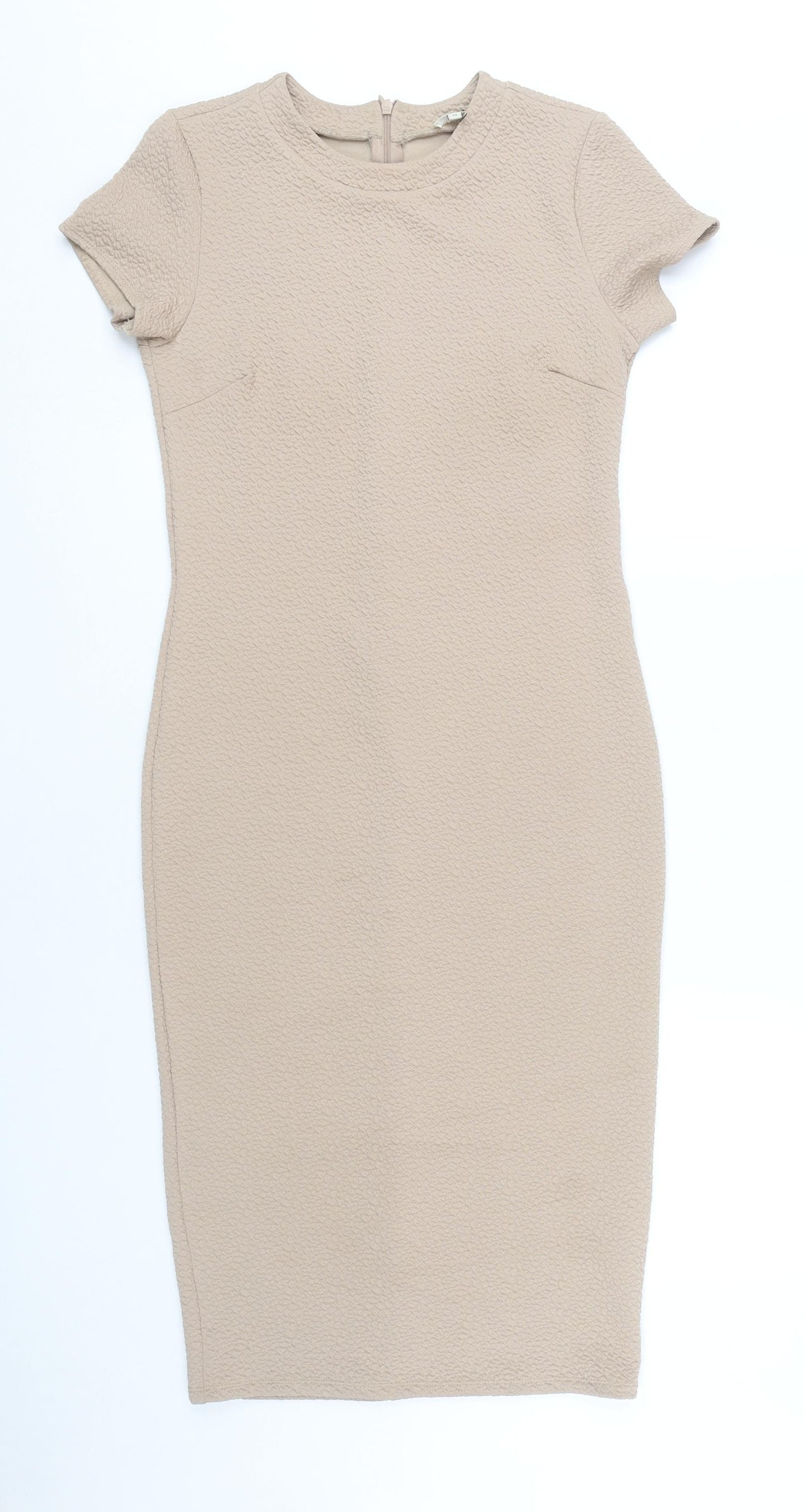 River Island Women’s Beige Sheath Knee Length Dress Size 12