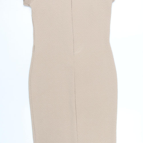 River Island Women’s Beige Sheath Knee Length Dress Size 12