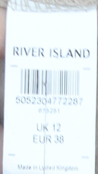 River Island Women’s Beige Sheath Knee Length Dress Size 12