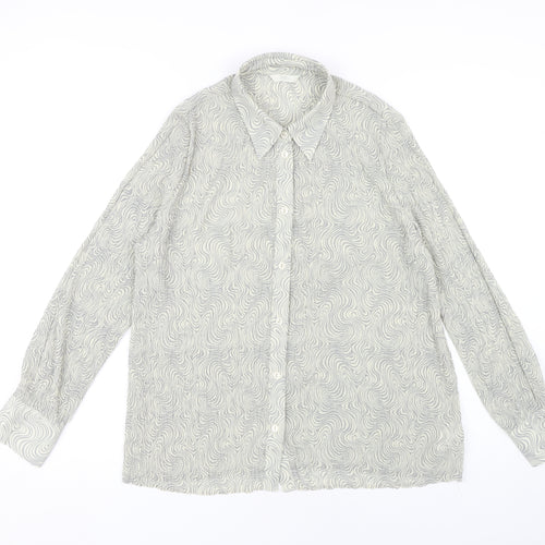 Marks and Spencer Women's Grey Button-Up Shirt Size 16