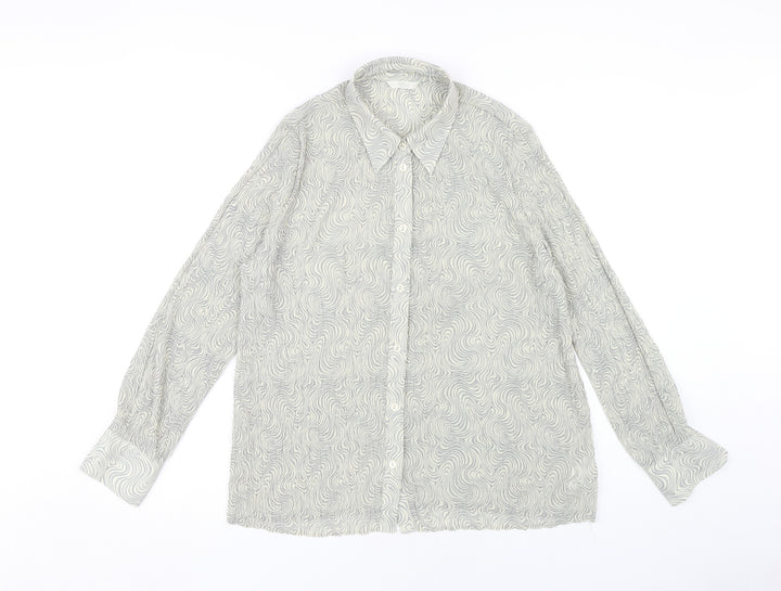 Marks and Spencer Women's Grey Button-Up Shirt Size 16
