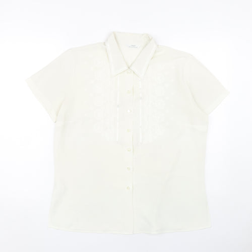 Marks and Spencer Women's Ivory Button-Up Shirt Size 16