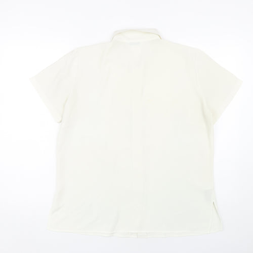 Marks and Spencer Women's Ivory Button-Up Shirt Size 16