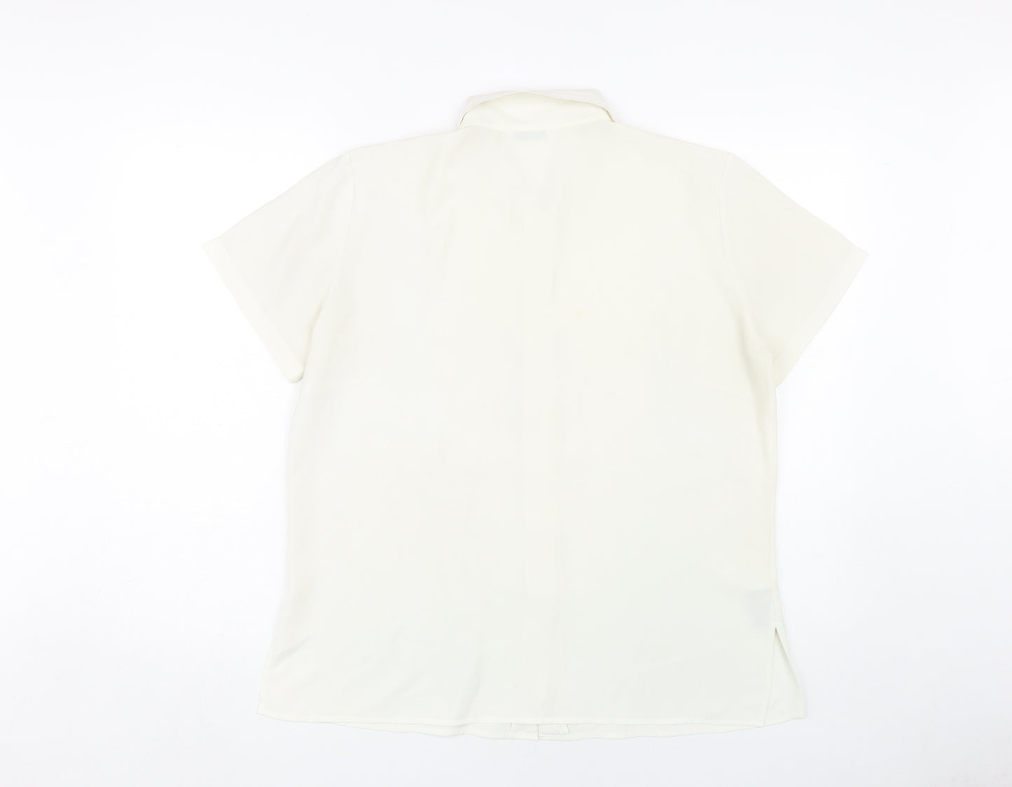 Marks and Spencer Women's Ivory Button-Up Shirt Size 16
