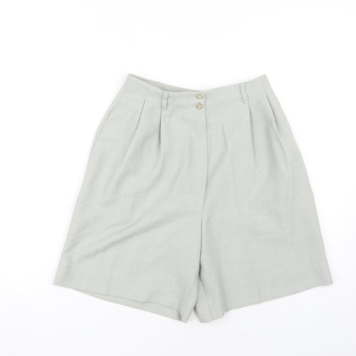 Marks and Spencer Women's Green Pleated Shorts Size 10