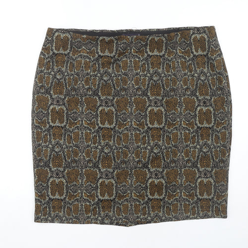 Marks and Spencer Women's Brown Animal Print Pencil Skirt