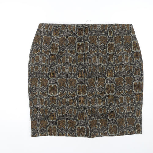 Marks and Spencer Women's Brown Animal Print Pencil Skirt