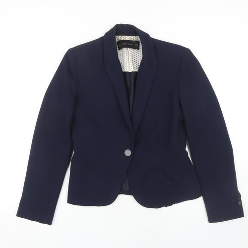 Zara Basic Women's Blue Blazer S Elegant Slim Fit