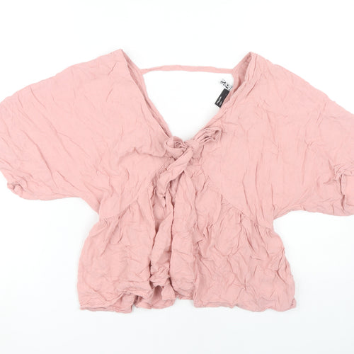 ASOS DESIGN Women Pink Wrap Top Size 10