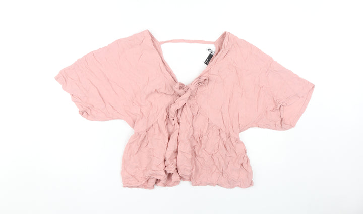 ASOS DESIGN Women Pink Wrap Top Size 10