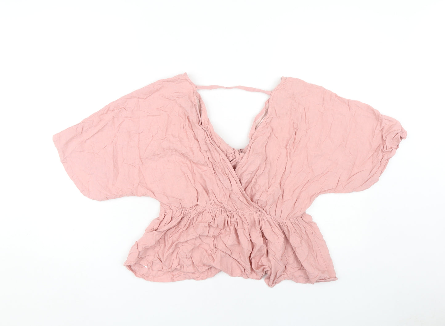 ASOS DESIGN Women Pink Wrap Top Size 10