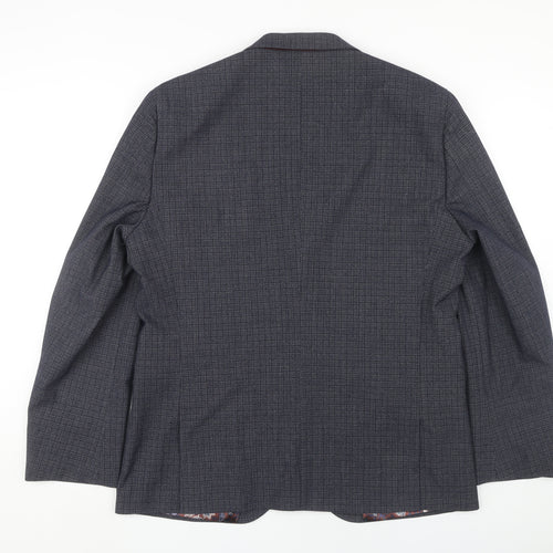 Next Men's Grey Check Blazer, 44 Regular, Formal Jacket