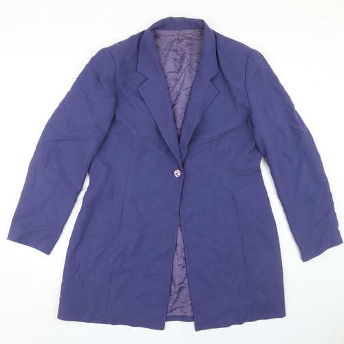 Richards Women's Purple Long Coat, Size 16 with Button
