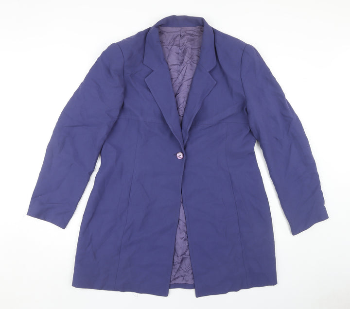 Richards Women's Purple Long Coat, Size 16 with Button