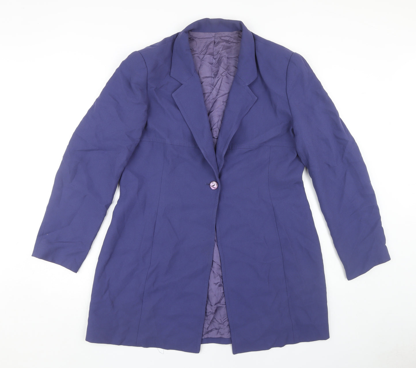 Richards Women's Purple Long Coat, Size 16 with Button