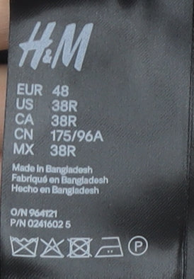 H&M Men's Black Blazer, 38R Single-Breasted, Formal