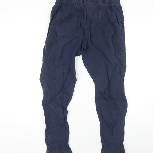 Marks and Spencer Women's Blue Linen Trousers Size 10