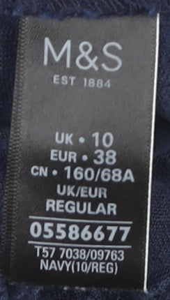 Marks and Spencer Women's Blue Linen Trousers Size 10