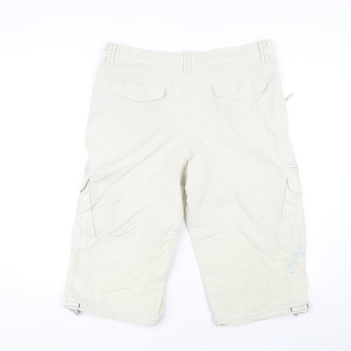 Marks and Spencer Men's Beige Cargo Shorts, Size 36