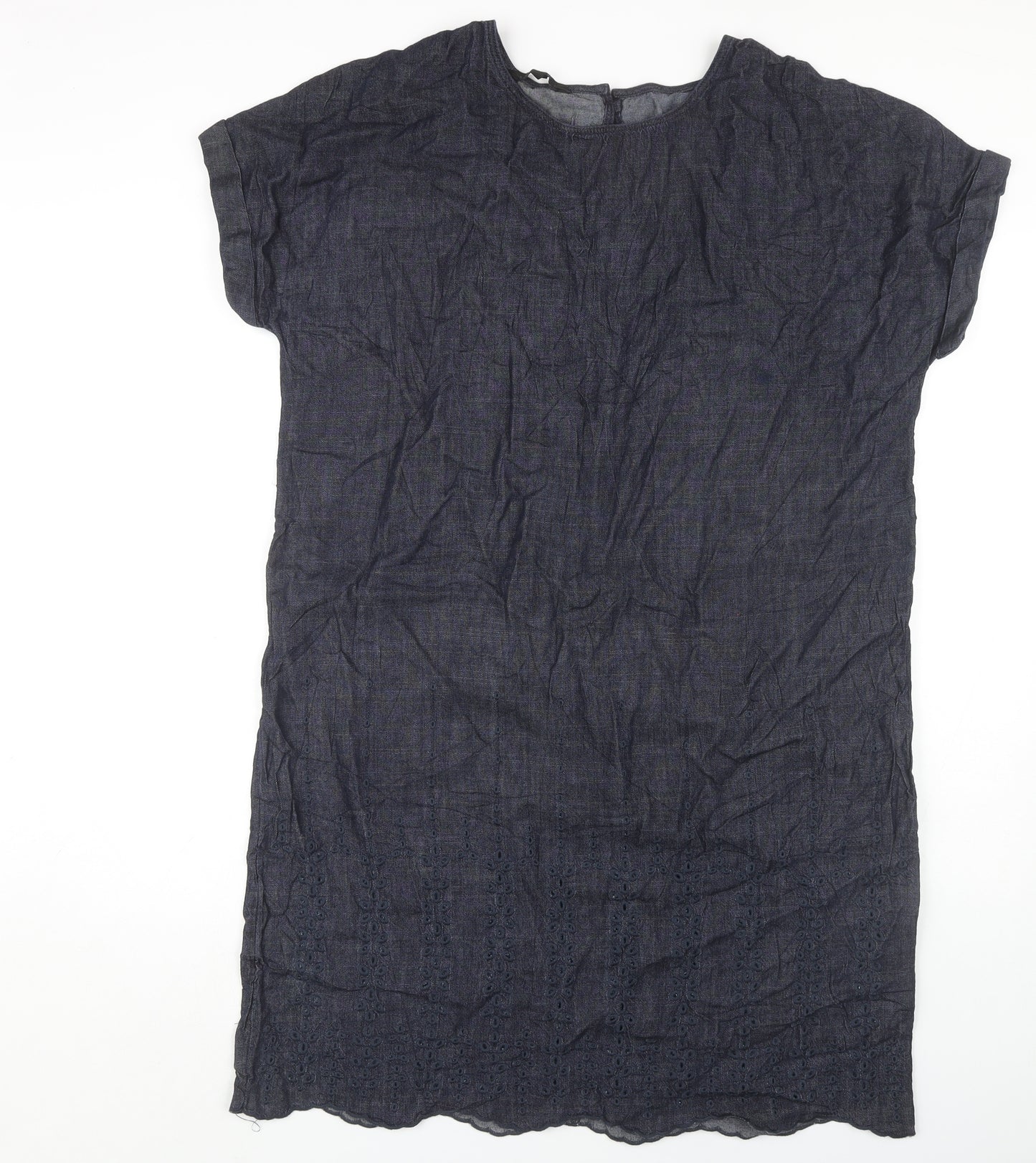 Next Women's Blue Shift Dress Size 14 Cotton Blend