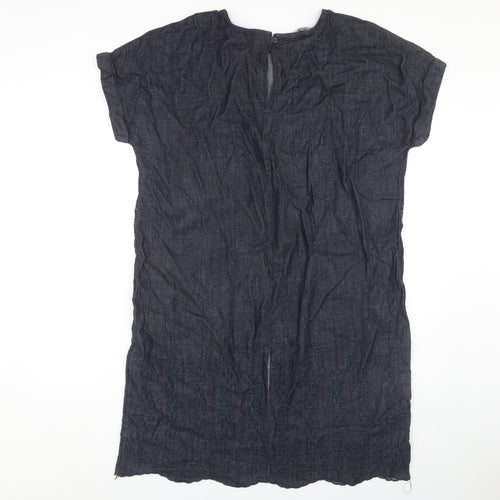 Next Women's Blue Shift Dress Size 14 Cotton Blend