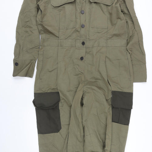 Zara Men's Green Cargo Trousers - XL, Cotton, Pockets