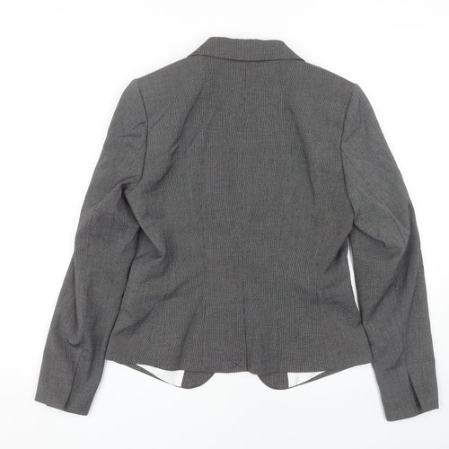 H&M Women's Grey Blazer, Size 10, Check, Workwear Standard
