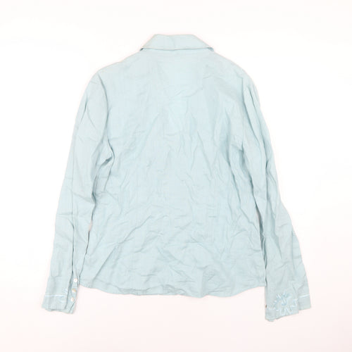 Marks and Spencer Women's Blue Linen Blouse Size 12