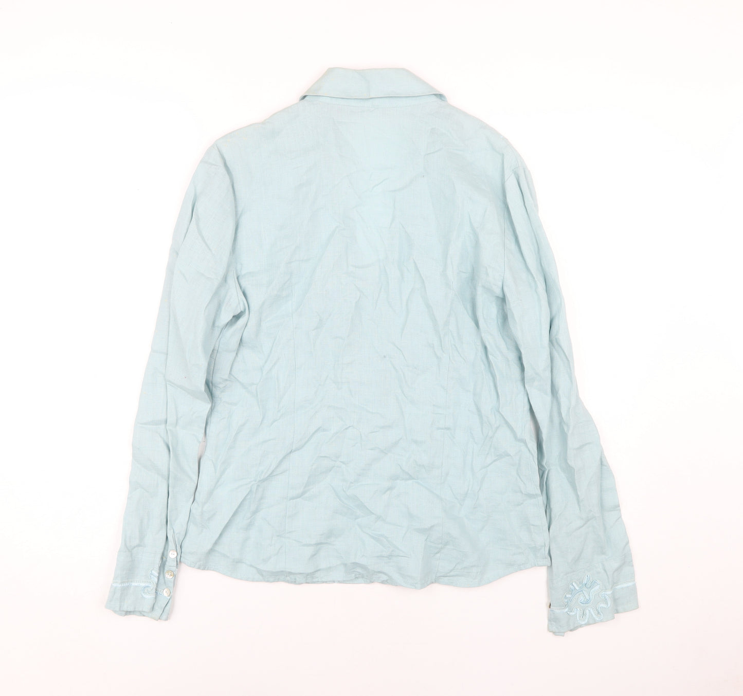 Marks and Spencer Women's Blue Linen Blouse Size 12
