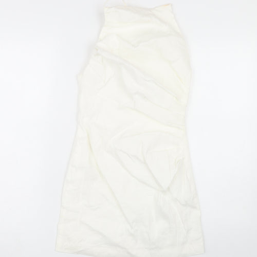 Zara Women Ivory Sleeveless Dress Size M