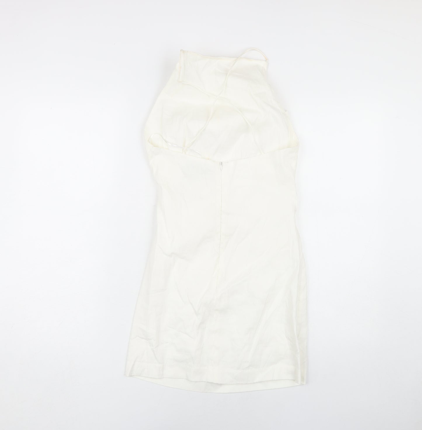 Zara Women Ivory Sleeveless Dress Size M