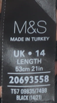 Marks and Spencer Women's Black Pencil Skirt, Size 14