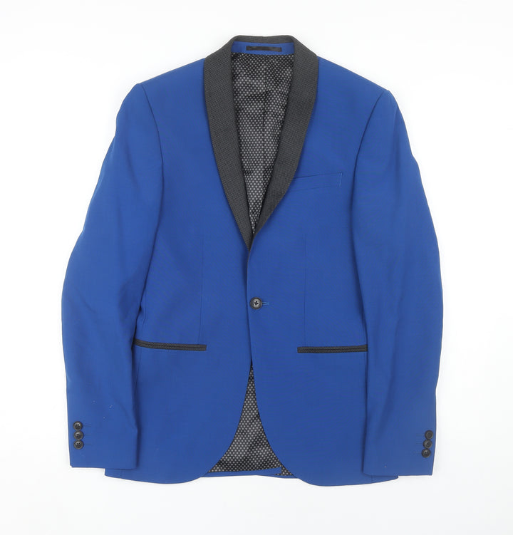 Next Men's Blue Shawl Lapel Formal Blazer, Size 34