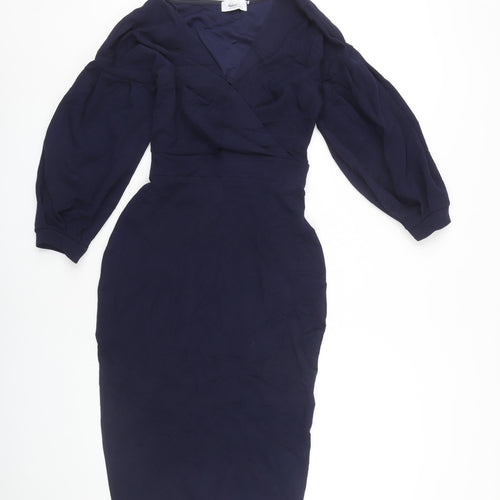Quiz Women's Navy Dress Size 10 with 3/4 Sleeve