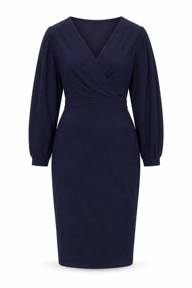 Quiz Women's Navy Dress Size 10 with 3/4 Sleeve