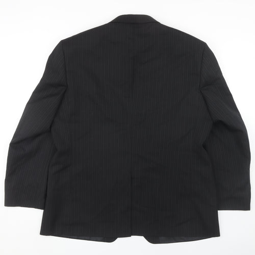 Men's Black Pinstripe Blazer, 44 Short, Formal Business
