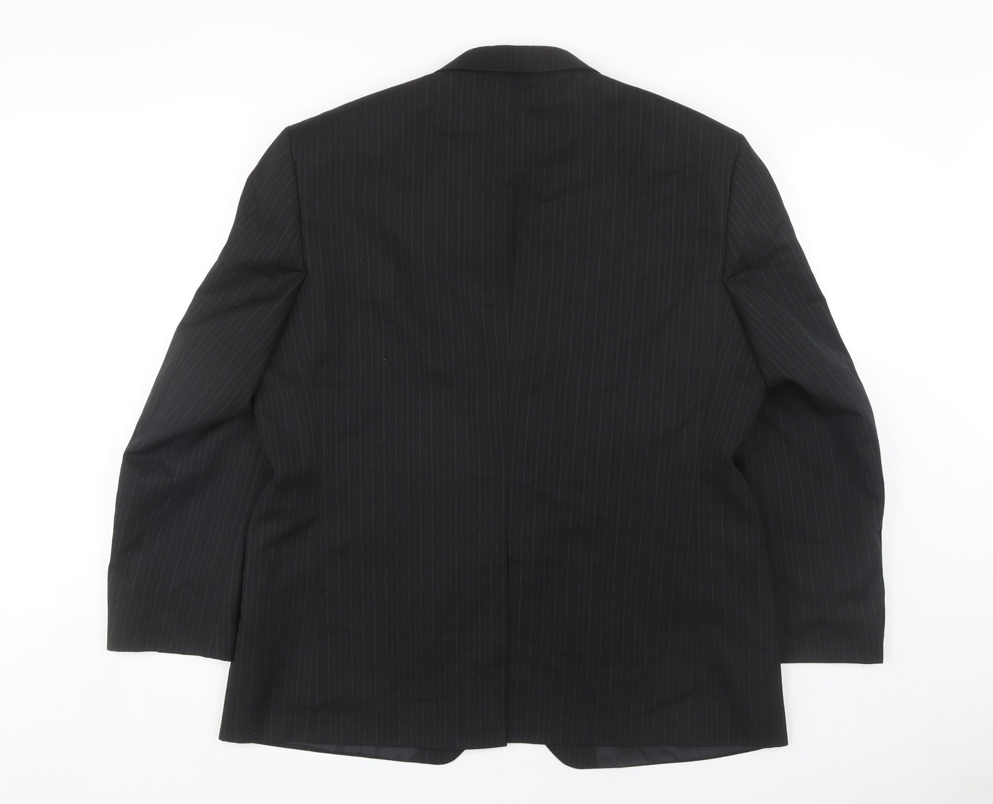 Men's Black Pinstripe Blazer, 44 Short, Formal Business
