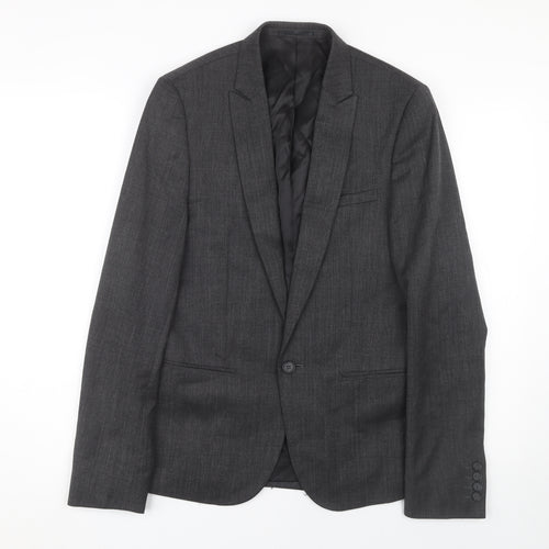 ASOS Men's Grey Single-Breasted Blazer - 36