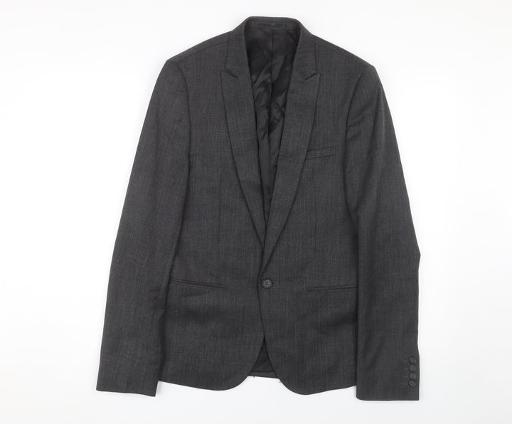ASOS Men's Grey Single-Breasted Blazer - 36