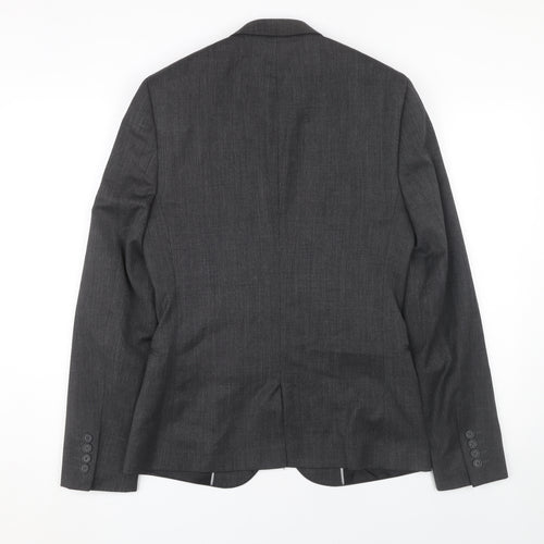 ASOS Men's Grey Single-Breasted Blazer - 36