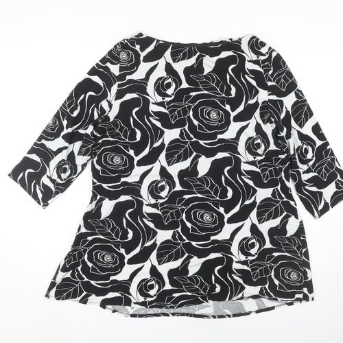 Marks and Spencer Women's Black Floral Wrap Top, Size 22