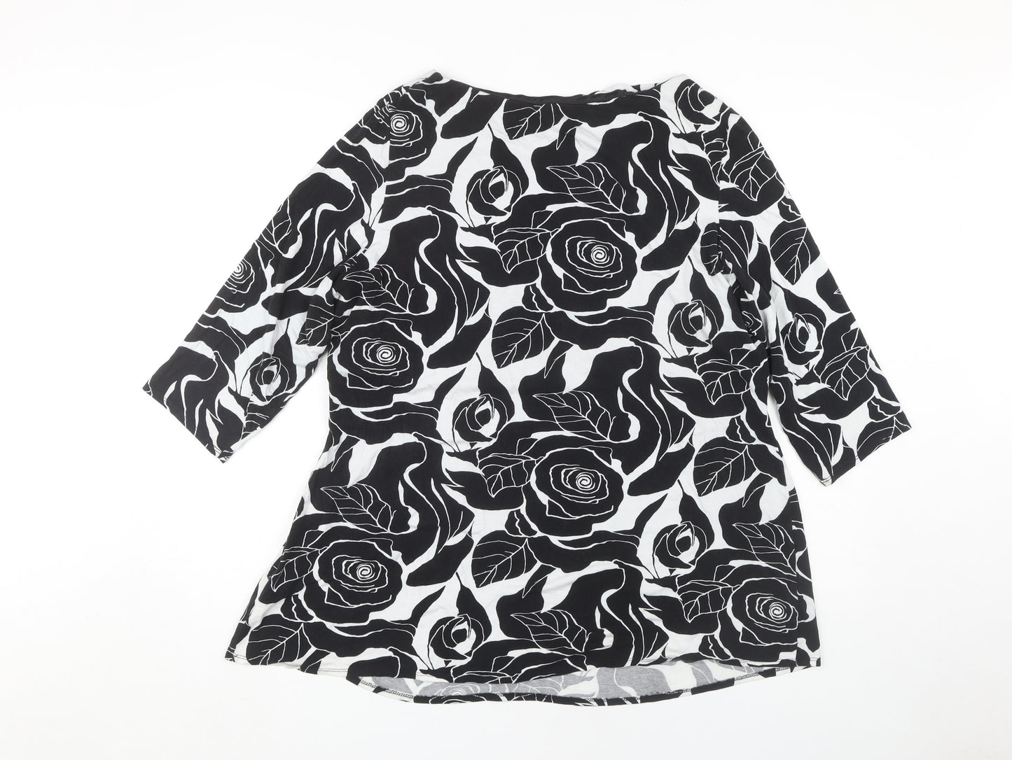 Marks and Spencer Women's Black Floral Wrap Top, Size 22