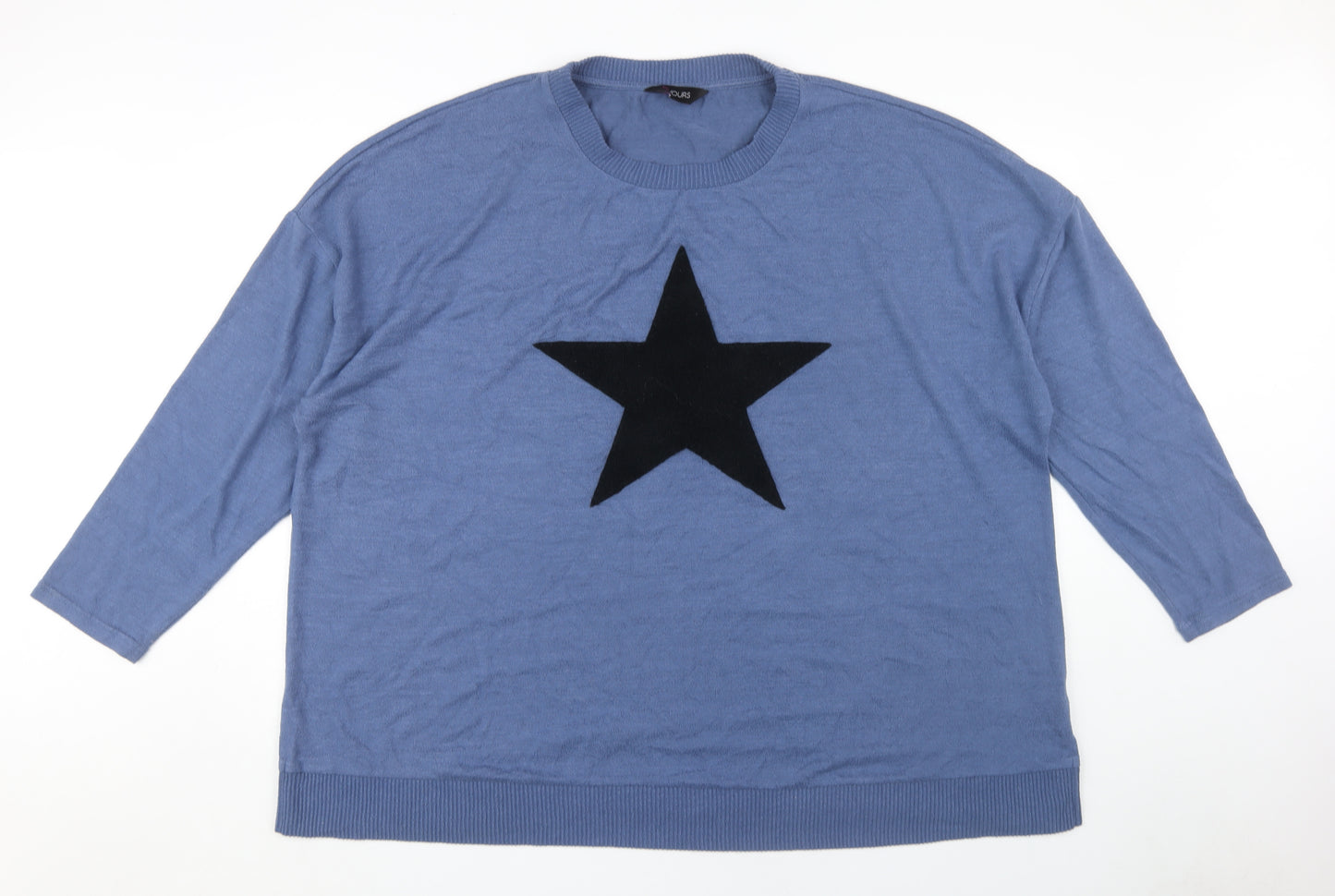 Yours Women's Blue Star Jumper Size 26 Pullover