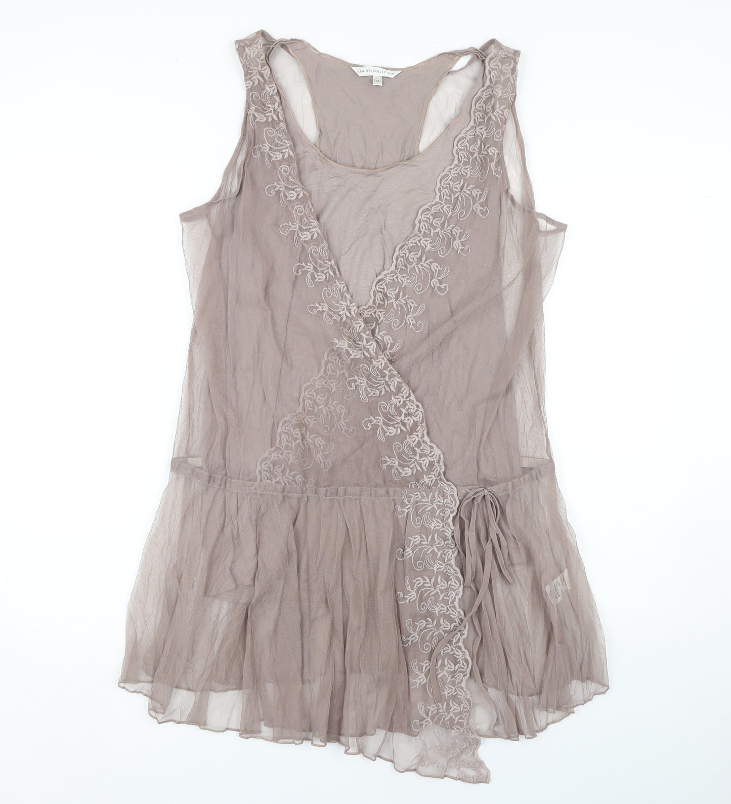 Marks and Spencer Women's Brown Embroidered Wrap Tank