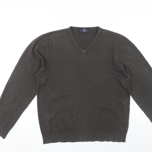 Marks and Spencer Mens Black V-Neck Pullover Jumper