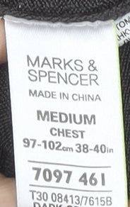 Marks and Spencer Mens Black V-Neck Pullover Jumper